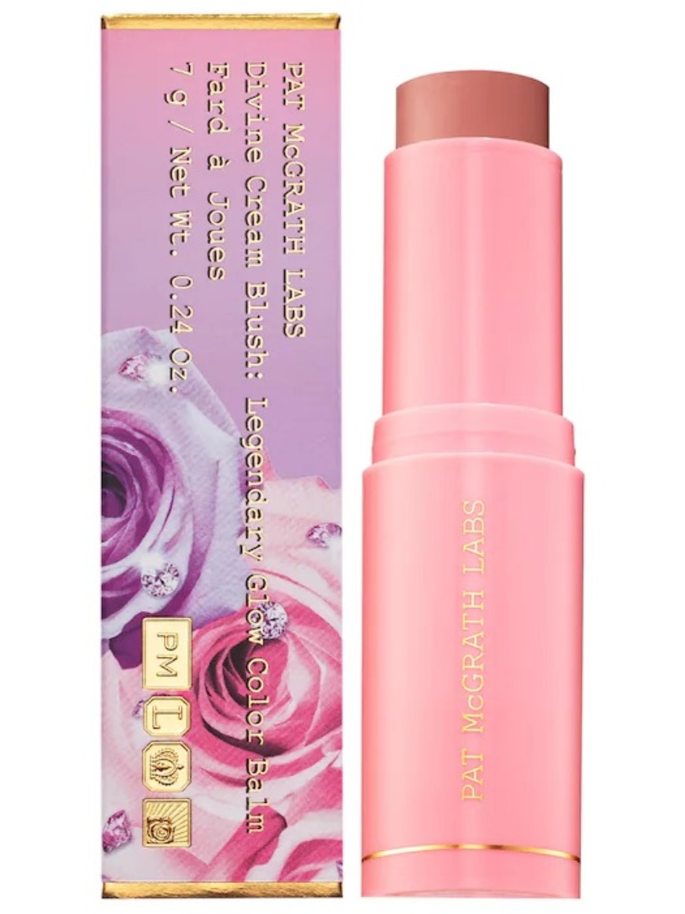Pat McGrath Cream Blush Stick — Soft Pink with Mauve Cap